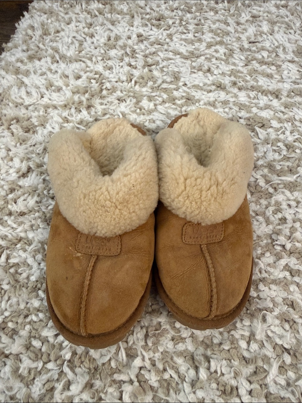 Ugg Cozy Shearling Lined Slip-On Slippers - Tan